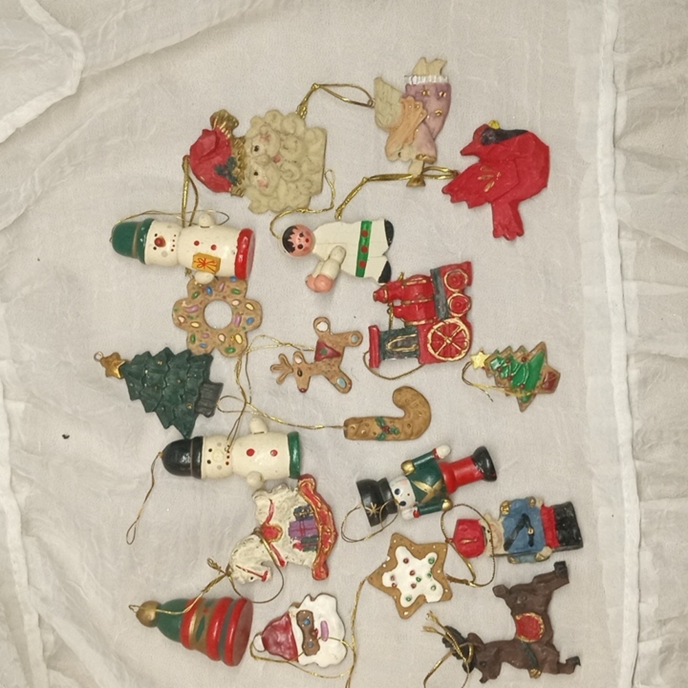 Vintage Mini Christmas Holiday Tree Ornament Lot